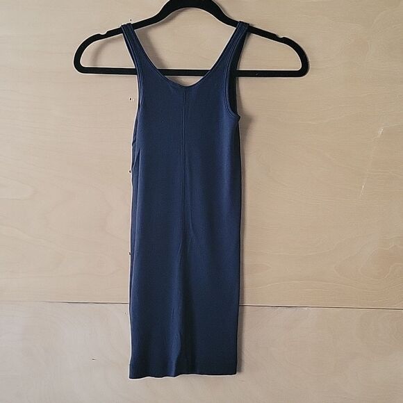 NEW Vince Sz S Navy Blue Favorite Tank Modal Jersey Fitted BalletCore Long Top - Picture 7 of 7